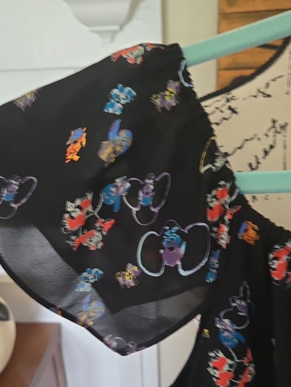 Rebecca Minkoff Black Mini Romper with Multicolor Floral Print - Picture 5 of 9